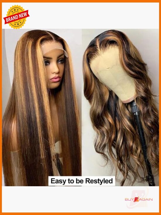 Full Frontal HD Lace Wig Straight Ombre Human Hair 26inch Pre Plucked main image 5
